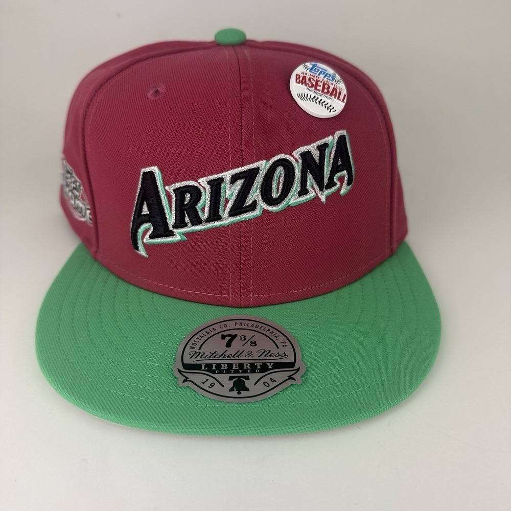 Mitchell & Ness Arizona Diamondbacks Hat Mens 7 3/8 Maroon Green Topps Chrome